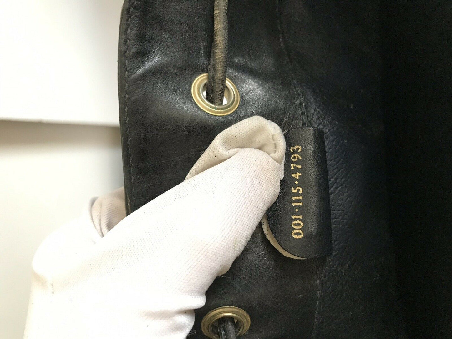 Gucci Vintage Large Navy Bucket Drawstring Monogram Logo Bag