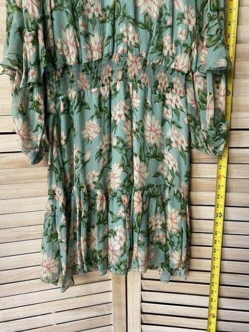 Nicole Miller Aqua Green Pink New Floral Msrp Short Casual Dress