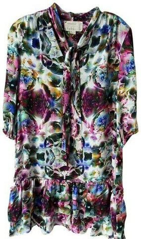 Nicole Miller multi color new tie shift MSRP short formal dress