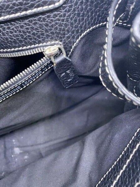 Tod S Drawstring Black Leather Shoulder Bag