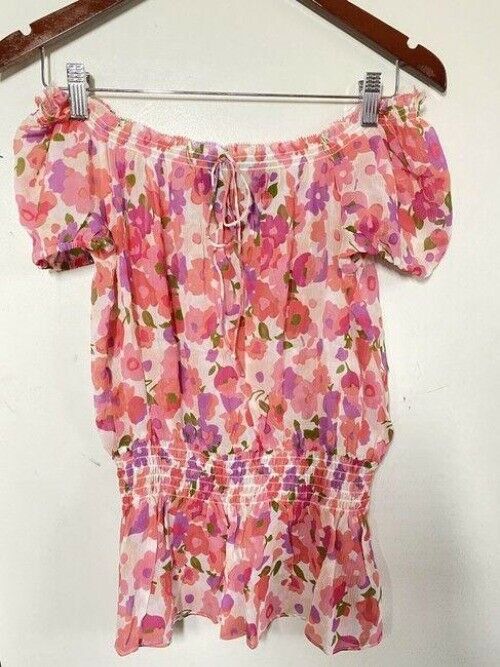 nicole miller pink new off the shoulder msrp