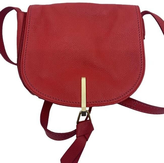 Vera Bradley Carson Saddle Red Leather Cross Body Bag