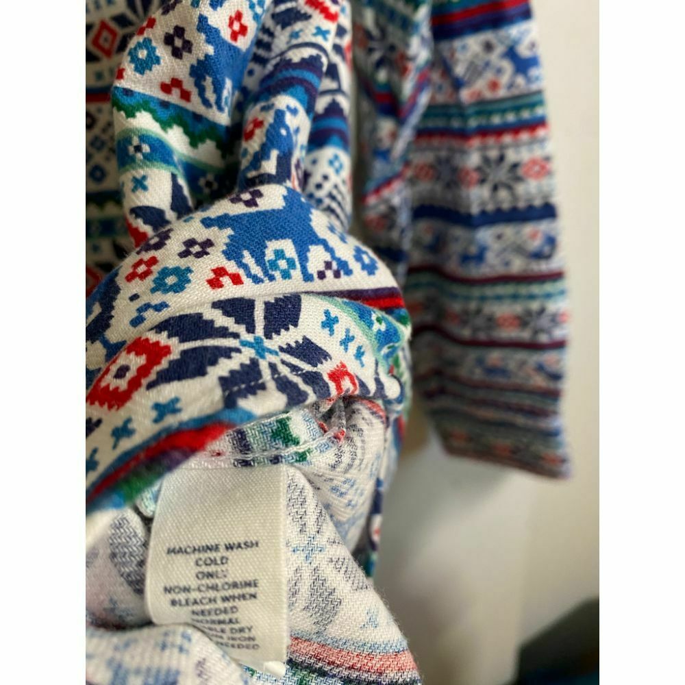BONOBOS Blue White Red Printed Long Sleeve Button Down Shirt Size M