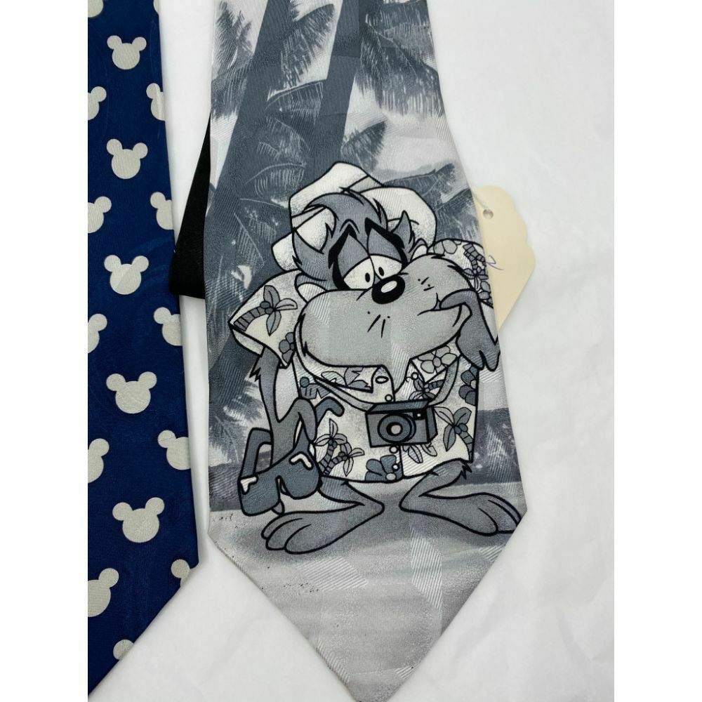 New Lot of 3 Neck tie Disney, Looney Tunes Blue Black White Total Msrp 75