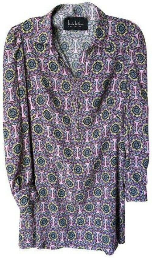 Nicole Miller Purple Green Blue Yellow Msrp Short Casual Dress