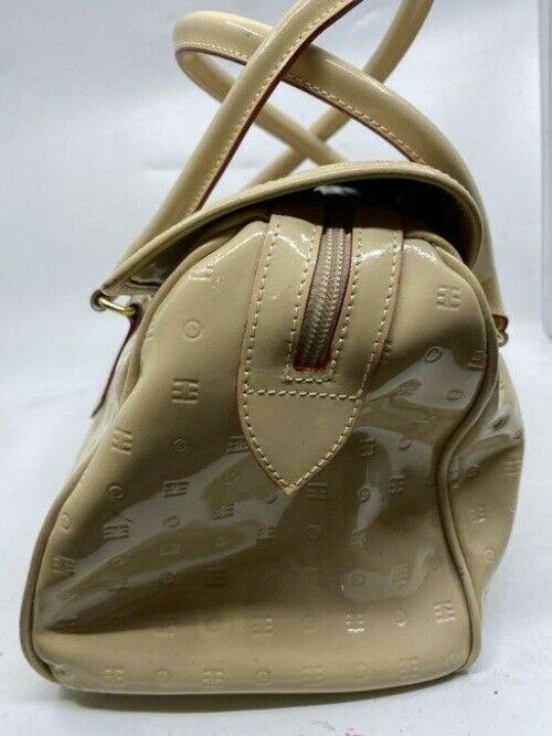 arcadia handbag made in italy cream patent leather tote