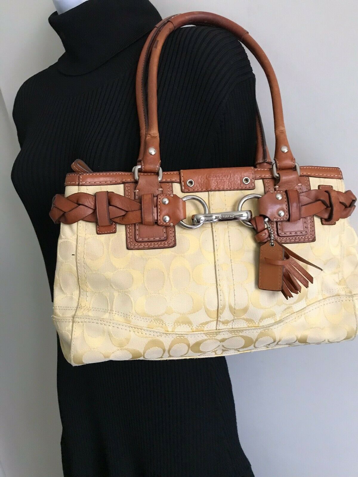 Coach Brown/Cream Shoulder Bag