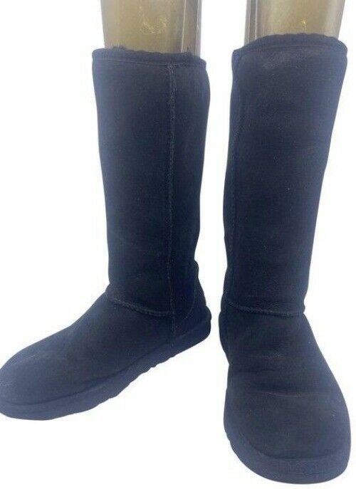 Ugg Australia Black Classic Slip On Tall Bootsbooties Size Us