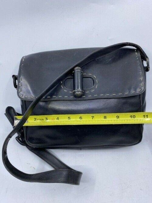 prada vintage black leather cross body bag