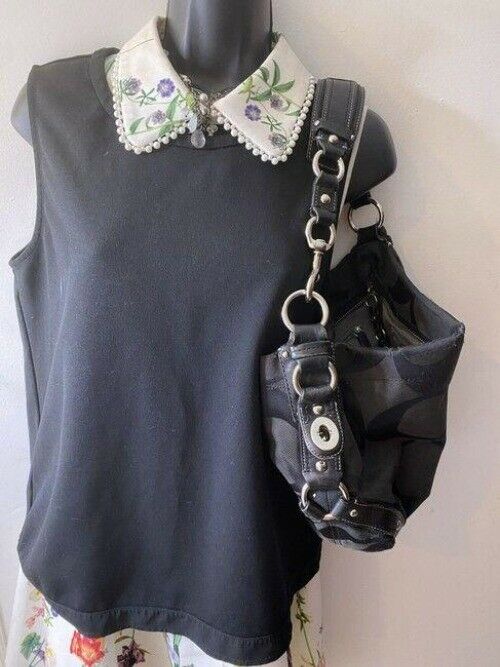 coach mini bag black fabric tote