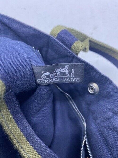Hermes Fourre Tout Pm Navy Cotton Tote