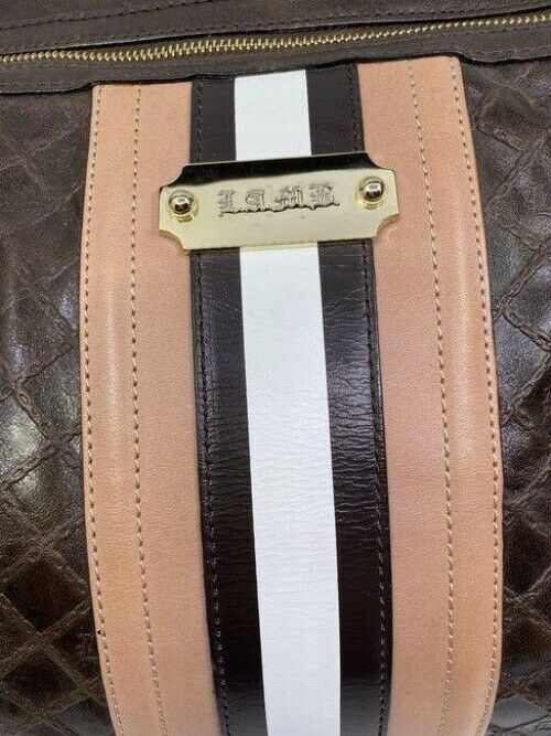 lamb l large brown leather shoulder bag