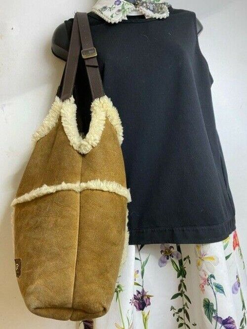 ugg australia large tan suede leather tote