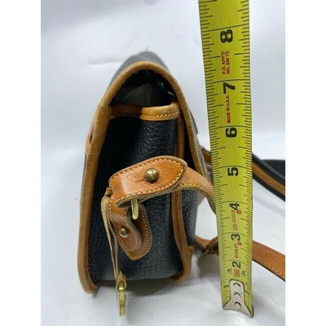 dooney and bourke vintage black orange leather cross body bag