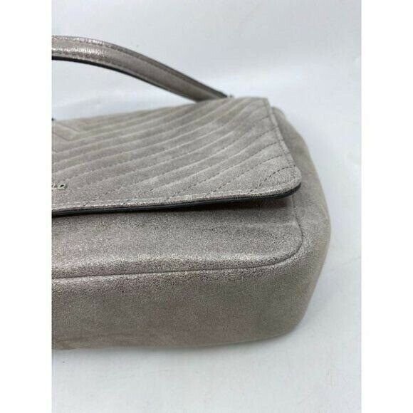 Karl Lagerfeld Gray Silver Leather Shoulder Bag