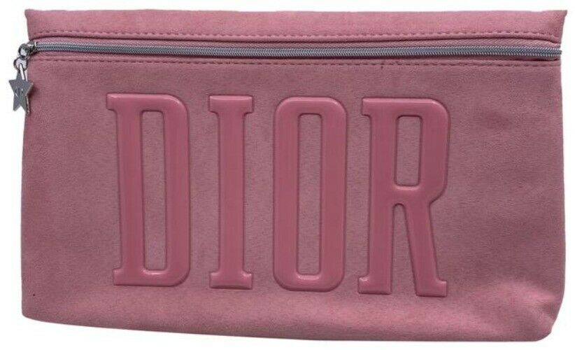 Dior Pink Pouch Suede Cosmetic Bag