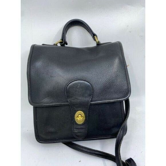 Coach Vintage Flap Closure Black Crossbody Bag