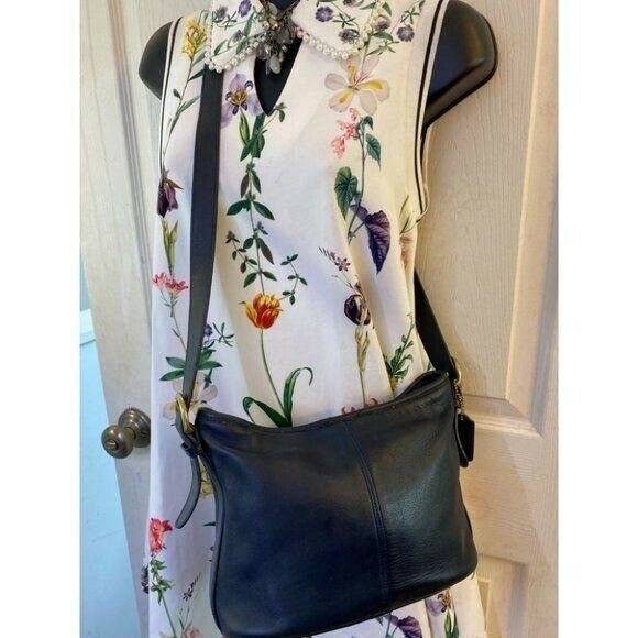 Coach Vintage Black Large Leather Crossbody Bag