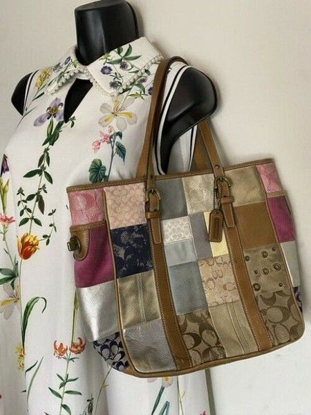 Coach Bag Medium Multi Color Leather Tote