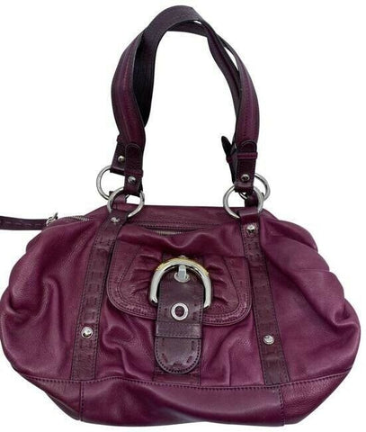b makowsky purple leather shoulder bag