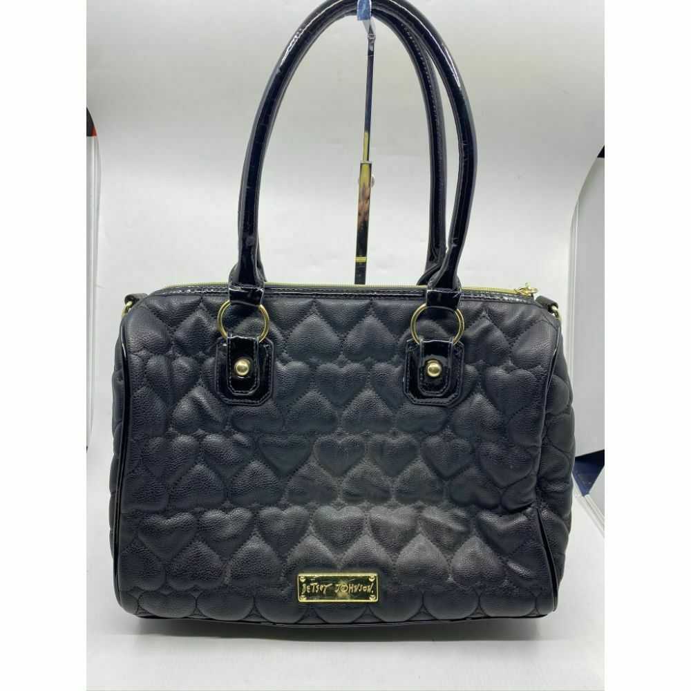 BETSEY JOHNSON Faux Leather Embellished Tote Bag