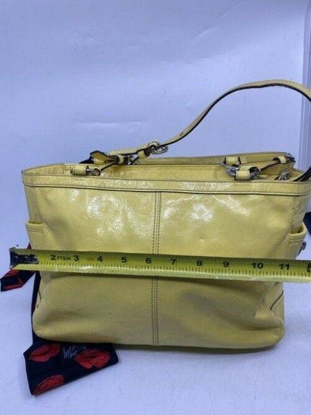 coach w w detachable specialty tie accent yellow shoulder bag