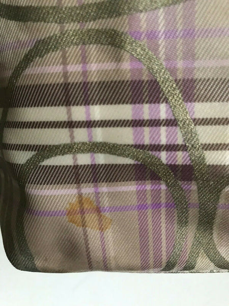Coach stain fabric khaki tote with multi color logo design