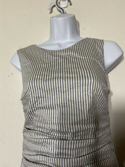 nicole miller new ruched linen striped msrp