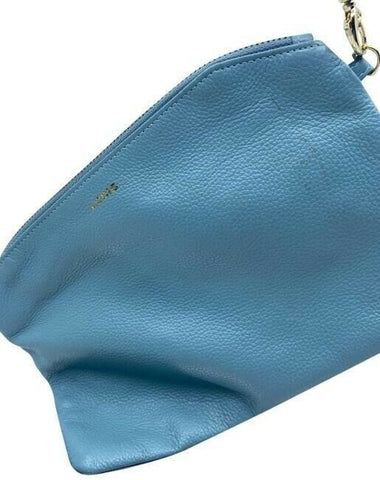 Lodis Large Soft Blue Leather Clutch