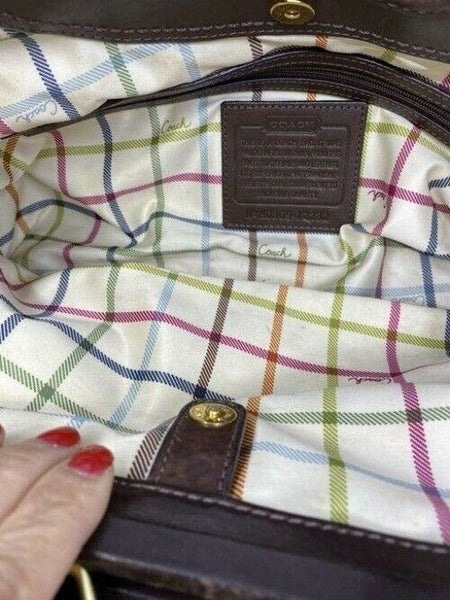 Coach Shoulder Bag Medium Msrp Tan Brown Jacquard Fabric Tote