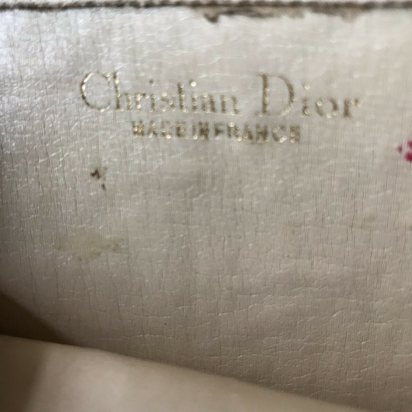 CHRISTIAN DIOR Vintage Khaki Jacquard Fabric Pouch