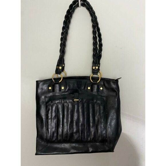 Cleo & Patek Black Leather Shoulder Bag