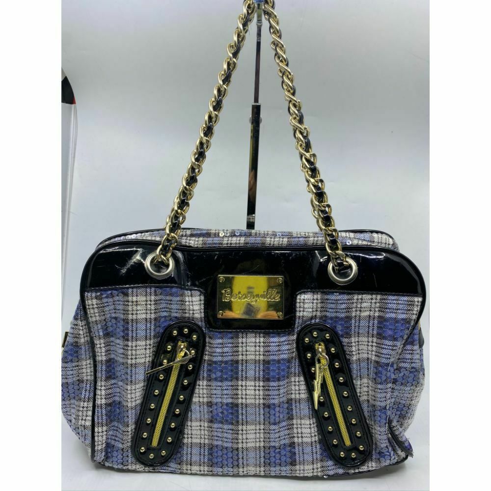 BETSEY JOHNSON Faux Leather Multicolor Embellished Tote Bag