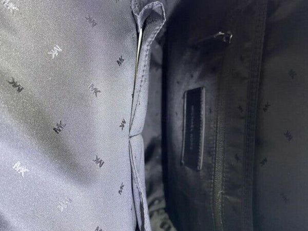 Michael Kors Hudson Crocodile Embossed And Logo Black Leather Backpack