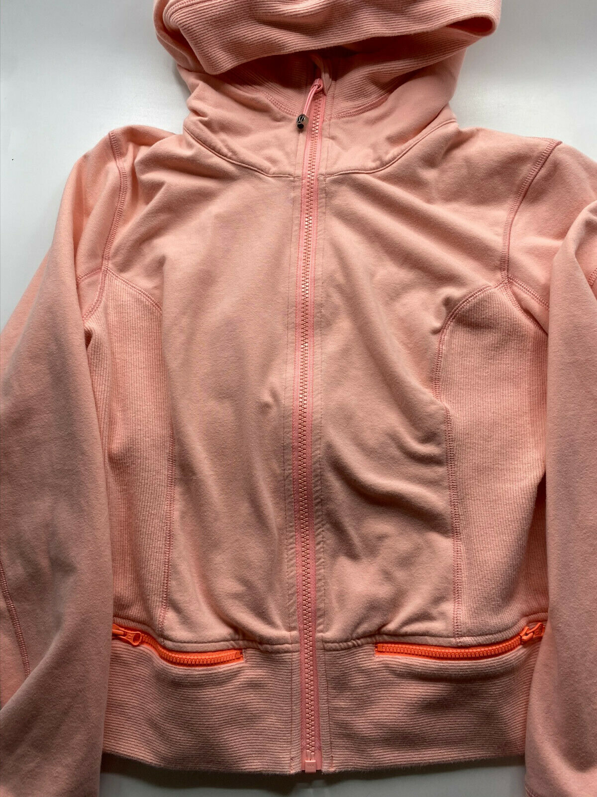 LULULEMON Womens Light Orange Long Sleeves Stylish Hoodies Size: 12