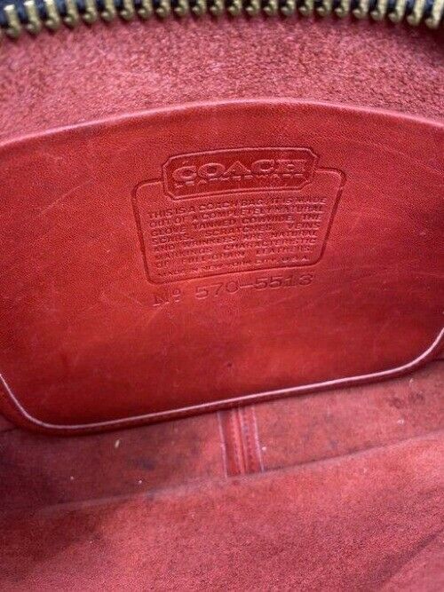 coach vintage medium red leather cross body bag