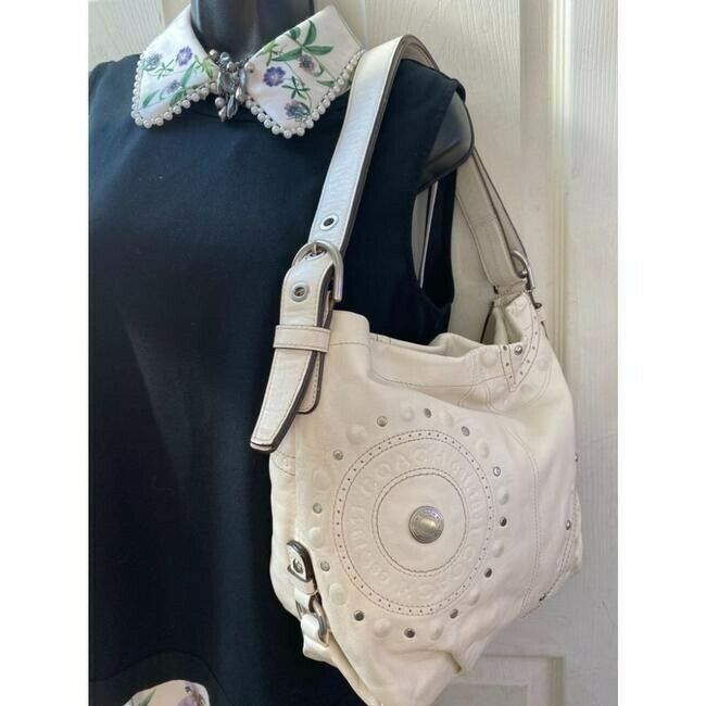 Coach Large White Leather Hobo Bag