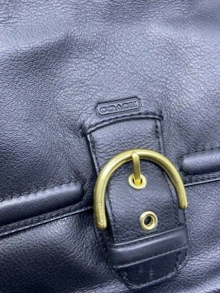 Coach Campbell Izzy Fashion Satchel Black Leather Cross Body Bag