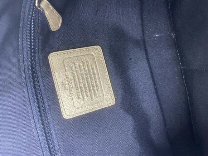 Coach w hand shoulder customized by me w applique street art gold shoulder bag