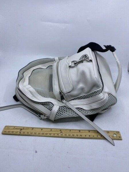 Rebecca Minkoff Net Mini Mab White Leather Backpack