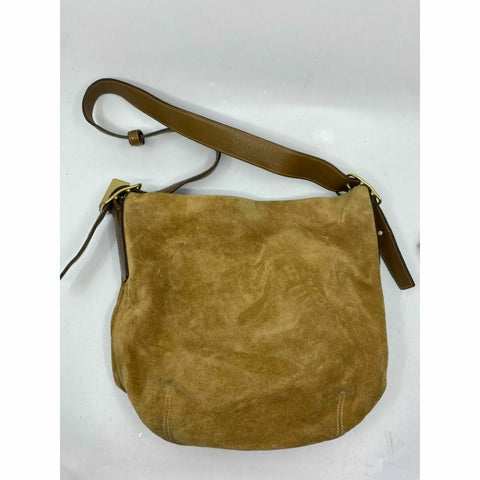 Coach Women's Brown Suede Leather Shoulder Bag