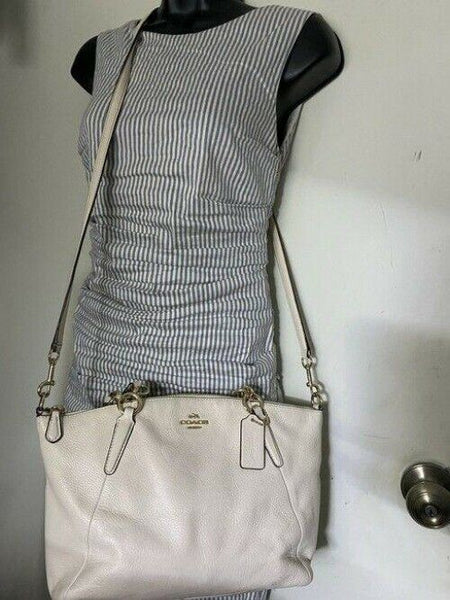 Coach medium white leather cross body bag