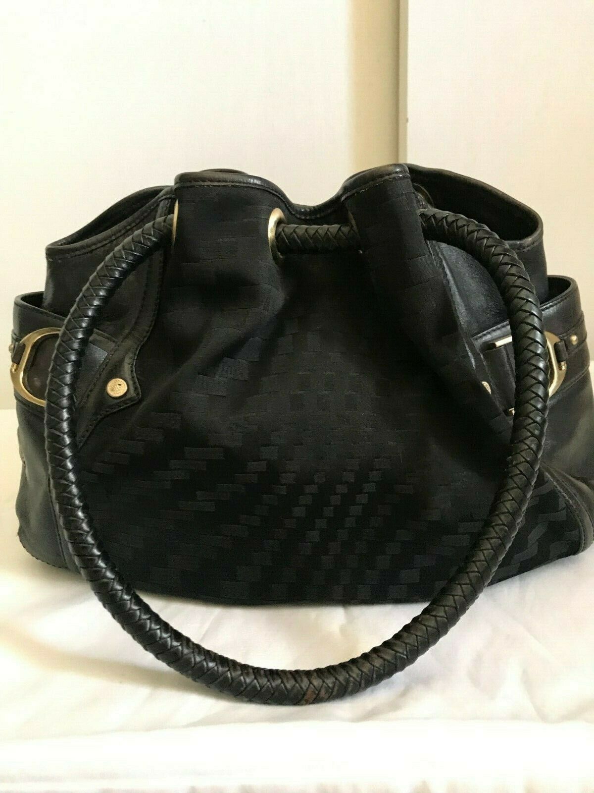 Cole Haan Denney Black Fabric/Leather Shoulder Bag
