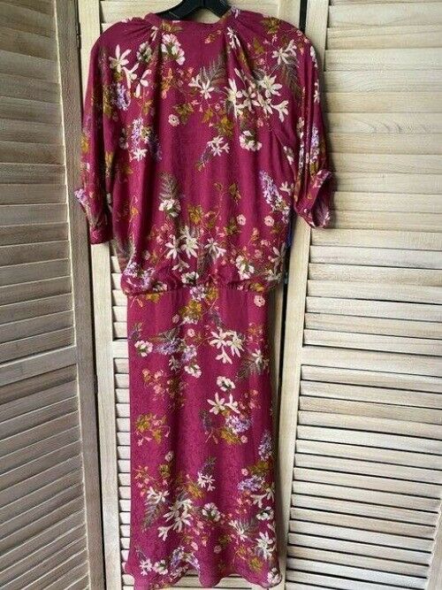 nicole miller purple green white floral msrp long casual maxi dress