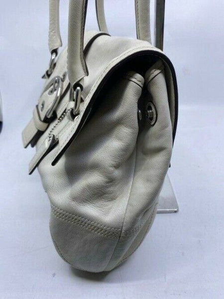coach medium bag handbag off white leather shoulder bag