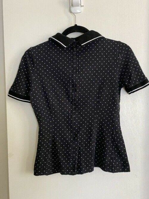 dolce and gabbana black white dolce and gabbana ss polka dot women s polo small