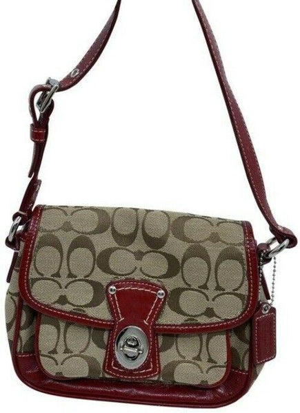 Coach Small Red Tan Hobo Bag
