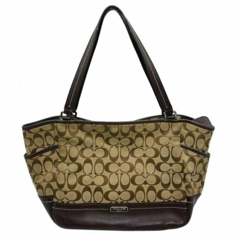 COACH Medium/Large Jacquard Fabric Signature Brown Tan Tote Bag
