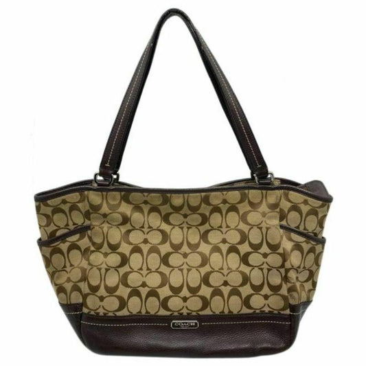 COACH Medium/Large Jacquard Fabric Signature Brown Tan Tote Bag