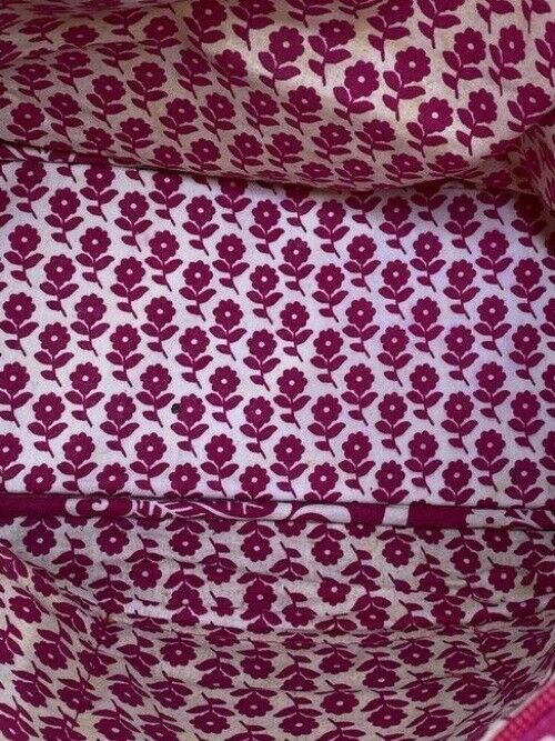 Vera Bradley Large Quilted Pink White Shoulder Bag